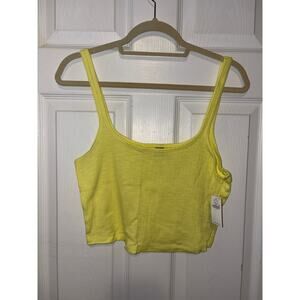 Old navy cropped ribbed yellow tank size large new 1151-J